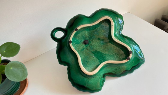 Image 1 of Piatto Barbotine in ceramica smaltata vintage