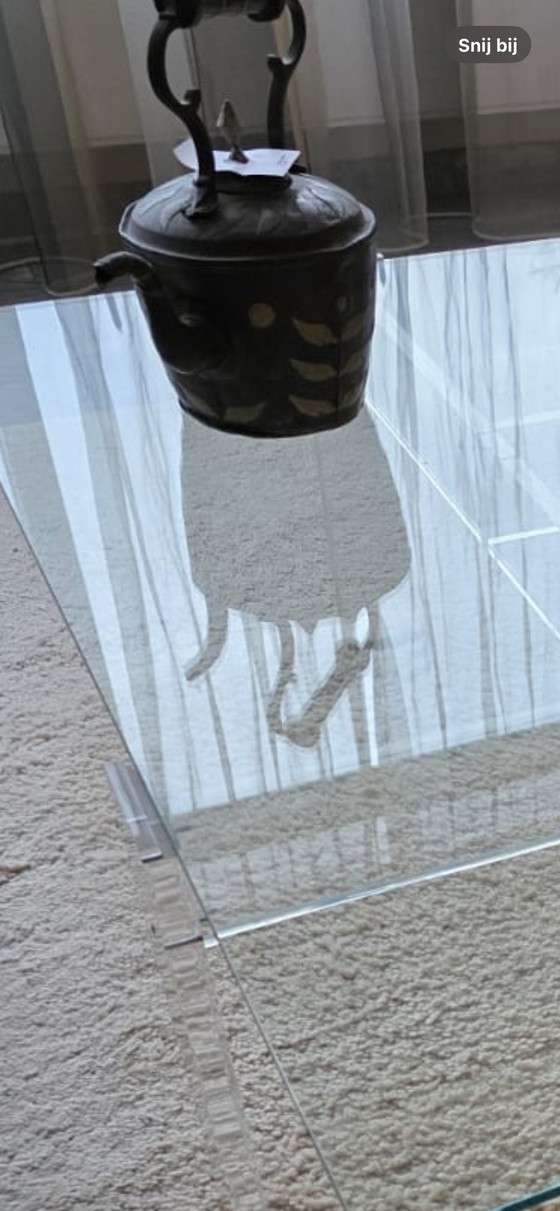 Image 1 of Designer salontafel met gehard glas. 