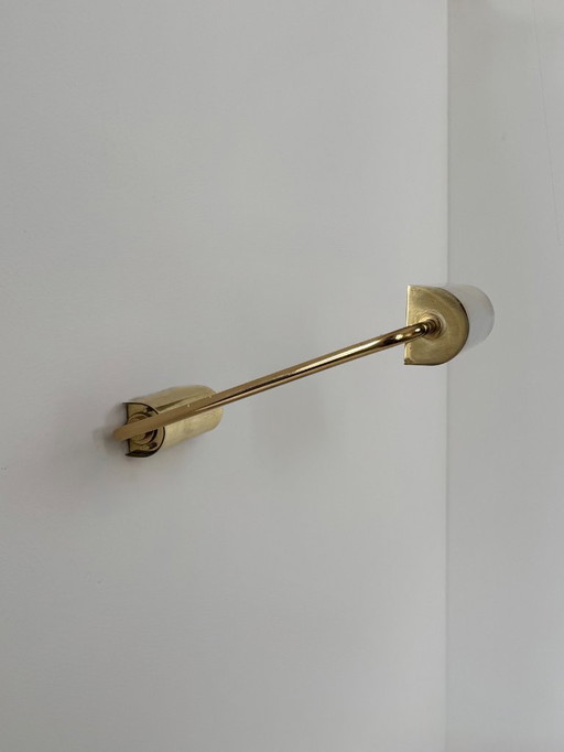Applique vintage regolabile in ottone, Francia, 1970