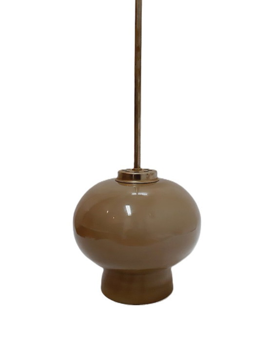 Image 1 of Suspension/plafonnier style Mid-Century, avec abat-jour en verre