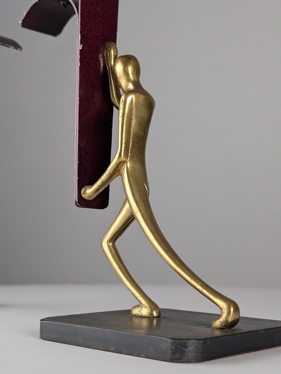 Image 1 of Pair Art Deco Bronze Candelabras by Karl Hagenauer, 1940s