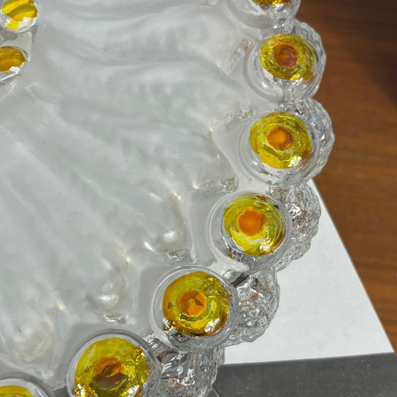 Round Glass Wall or Ceiling Light, Murano or Limburg Type – Glashütte Limburg, Wall lights (photo 7 of 10)