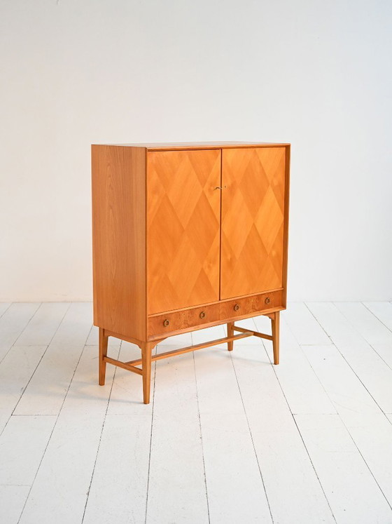 Image 1 of Elm and root veneer cabinet by AB Seffle Möbelfabrik, 1950s