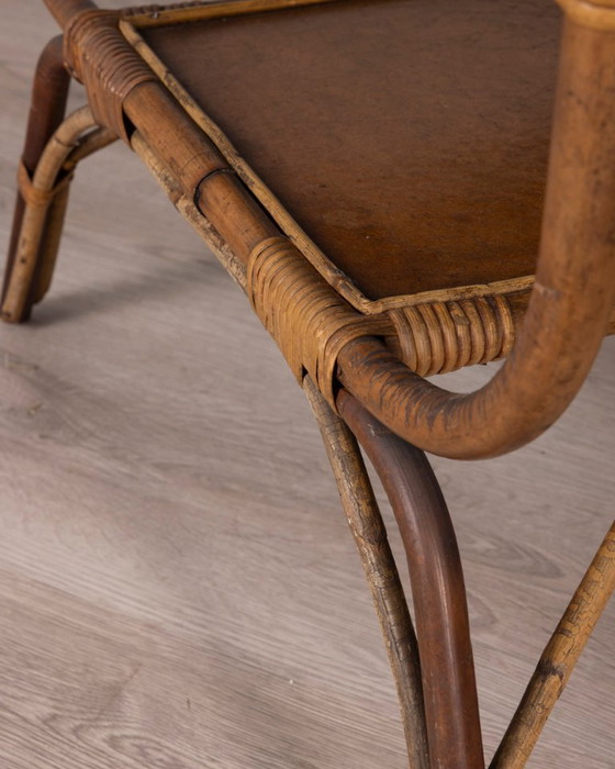 Vintage bijzettafel uit de jaren 60 van Italiaans design, gemaakt van bamboe en hout. – Bamboo (photo 6 of 9)