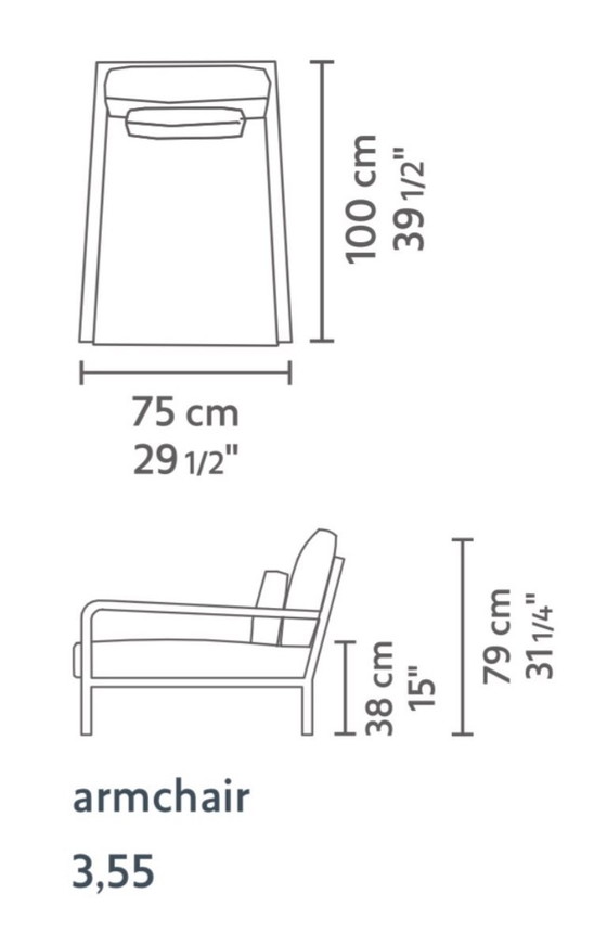 Image 1 of Linteloo Dario Fauteuil - notenhout en bruin leer. 