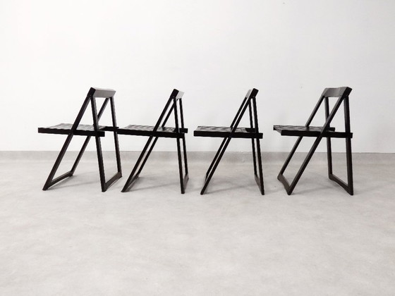 Image 1 of  4 Trieste folding chairs with storrage table - Aldo Jacober for A. Bazzani 