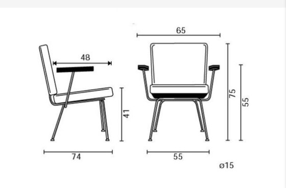 Image 1 of 3 x Fauteuil Gispen 1401 de Cordemeyer et Rietveld années 1950