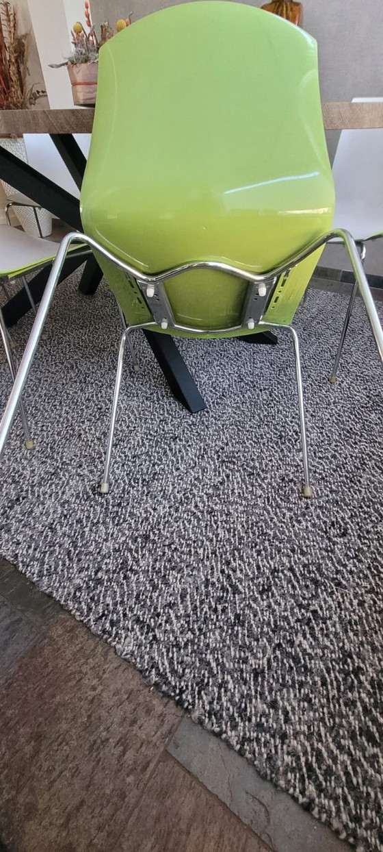 Image 1 of 6x Arper Catifa 46 designer chairs | Green/White | Stackable & modern