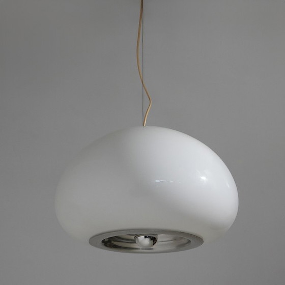 Image 1 of Lustre « Noir et Blanc » des frères Castiglioni pour Flos, années 1960
