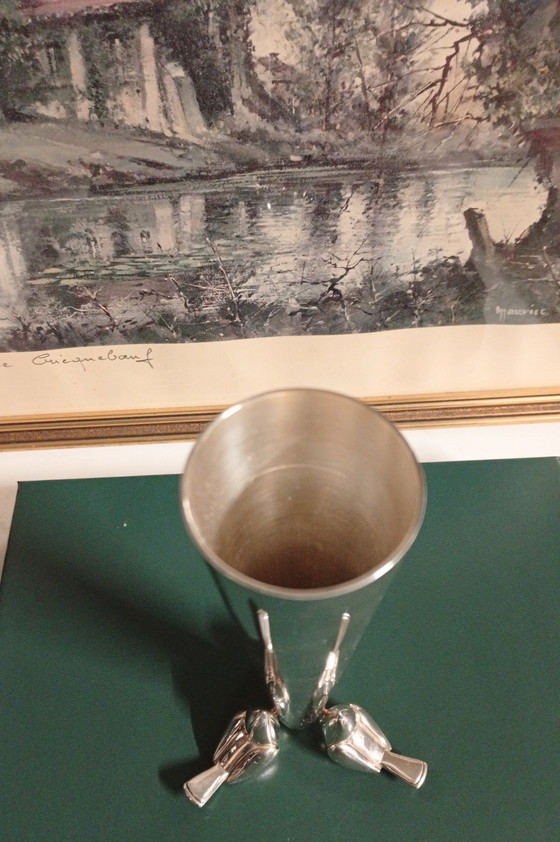 Image 1 of Christofle vase with three birds