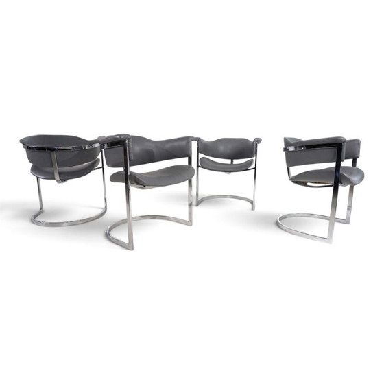 Set van 4 eetkamerstoelen van Vittorio Introini voor Mario Sabot, 1970 – Leather (photo 16 of 19)
