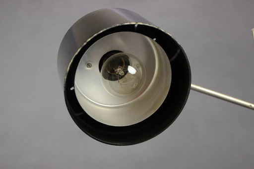 Adjustable Black Bakelite Industrial Table Lamp / Czechoslovakia, 1970s