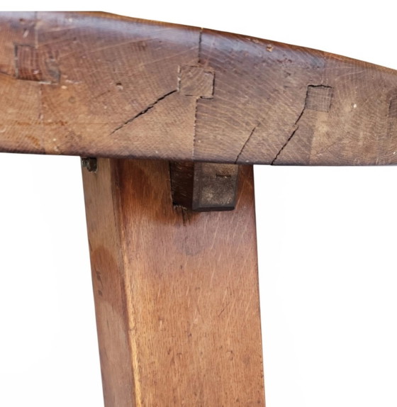 Brutalist oak coffee table / heavy weight 75 kg / 1960s – Coffee table books (photo 14 of 19)
