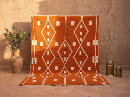 Orange Berber wool rug 270/200cm – vloerkleden en tapijten
