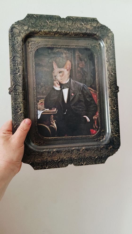Image 1 of Ibride Visconti Familie, Made in France, dienblad/wandhanger, antieke stijl met dieren