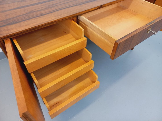 Image 1 of Double-sided executive desk in vintage Scandinavian style rosewood from the 1960s