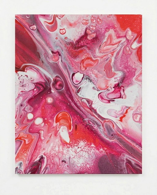 FRANCESCO PICCOLO (Material Fluid Abstraction - Informal). "RWP6", 2024 - Material acrylic on canvas, 35x28 cm