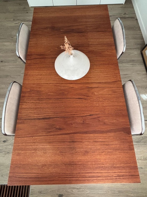 Vintage extendable dining table / conference table / desk – Wood (photo 6 of 7)