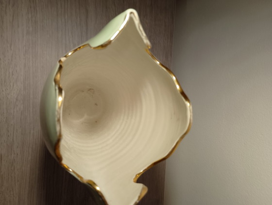 Image 1 of Seto porcelain vase with optical illusion of a hidden face, Japan, 1950