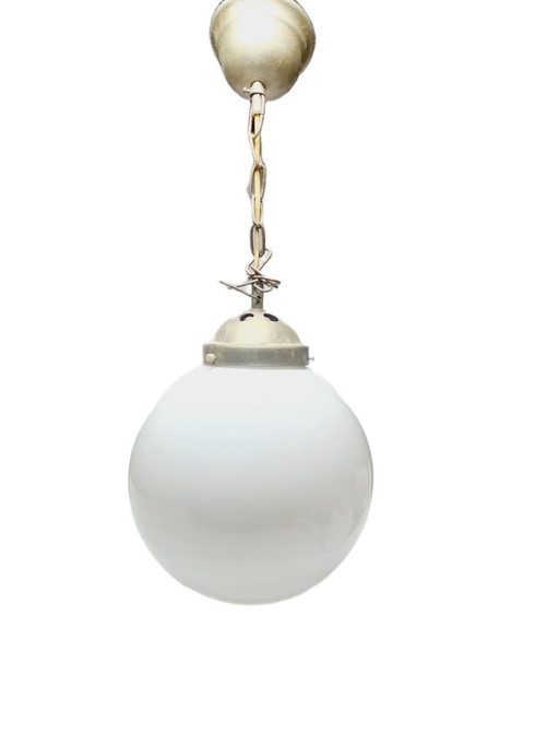 Mid-Century Pendant Lamp from Polam, 1950s – hanglampen, Glass, Metal