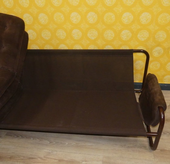 Image 1 of IKEA 3-zits bank 70s "Borkum" CORD & buisframe bruin, ontwerp Johan Bertil Häggström buisframe bank