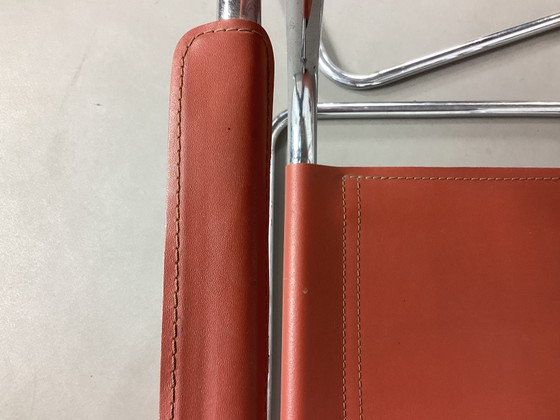 6 Vintage Mart Stam S34 Slede Design Stoelen Seventies – Eetkamerstoelen, polished steel, Leather (photo 9 of 11)