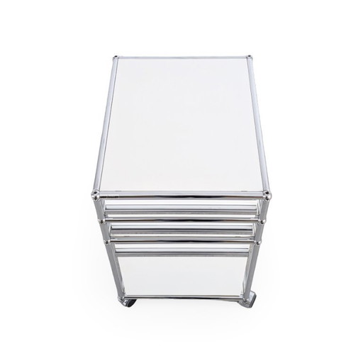 Armoire de bureau roulante USM Haller blanche Fritz Trolley