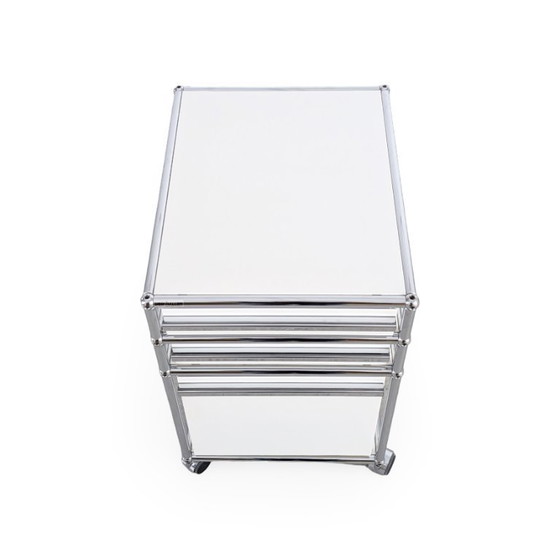 Image 1 of Armoire de bureau roulante USM Haller blanche Fritz Trolley