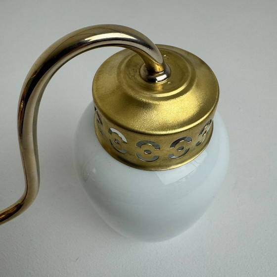 Image 1 of SET VAN 3 VINTAGE OPALINE WANDLAMPEN