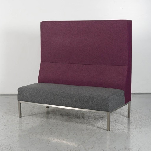 Treinbank Palau, 142 x 74 cm, Paars / Antraciet – bankjes, Metal, Wool