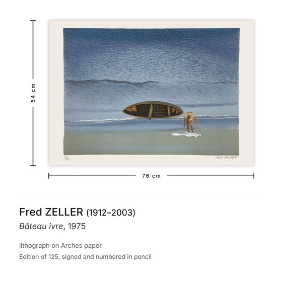 Image 1 of Fred ZELLER Bâteau ivre Litografia firmata 1975