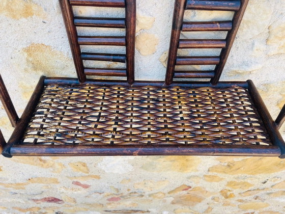 Image 1 of Vintage wandplank van bamboe en rotan uit het midden van de 20e eeuw, jaren 60.