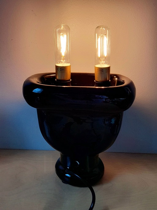 keramische lamp met stopcontact, 1980