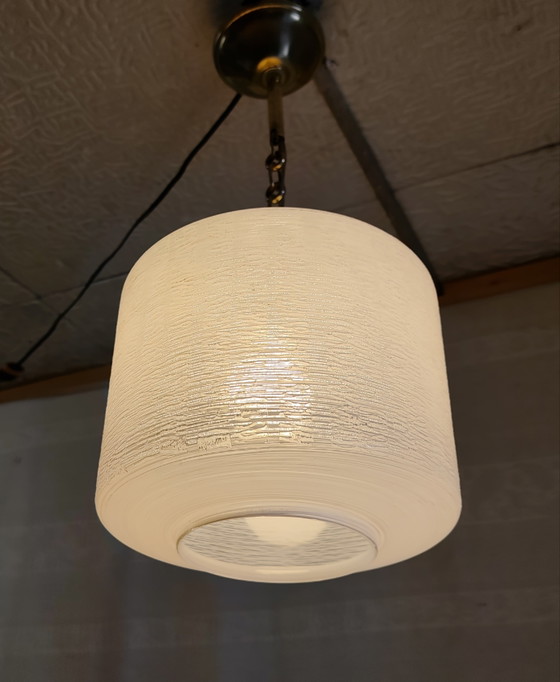 Suspension Vintage en Laiton et Verre - Mid. XXeme – Glass (photo 3 of 8)