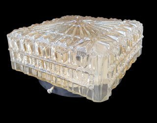 Image 1 of Lampada da soffitto in vetro ambrato vintage 2217