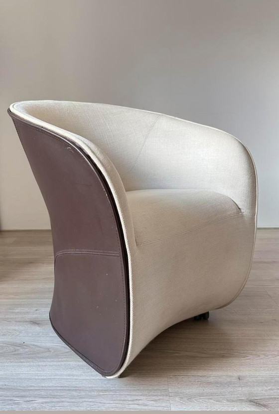 Image 1 of Zanotta Calla fauteuil cuir/tissu