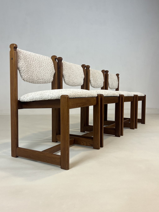 Set di 4 sedie da pranzo vintage in rovere