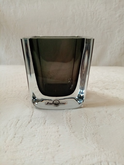 Swedish Crystal Glass Deco Design Vase By Gunnar Nylund 60S