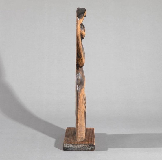 Image 1 of Pawel Szczerba wooden sculpture “Nike” 1959 signed