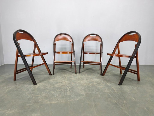 Set van vier Bauhaus klapstoelen B751 van Ligna, Tsjechoslowakije, jaren 1930.