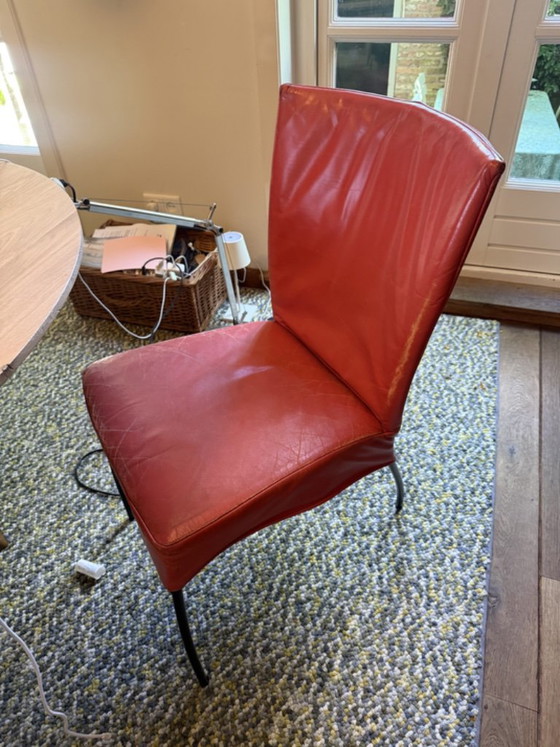 Set aus 4 Esszimmerstühlen, mehrfarbiges Leder, Montis, Metall, Blau, Modern (Foto 2 von 5)