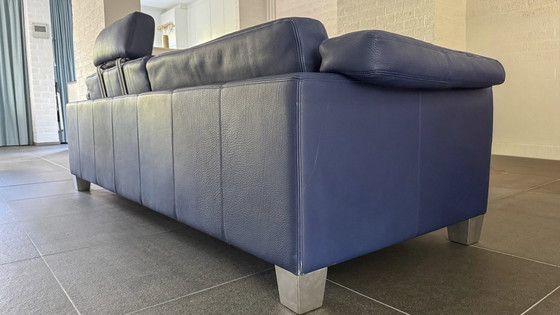 Image 1 of Divano De Sede DS17, 240 cm, pelle blu con supporto extra per il collo