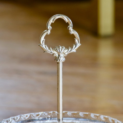 1950s crystal and silver-plated metal bowl/basket