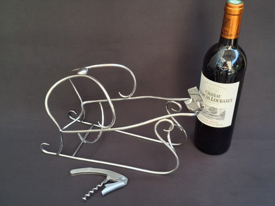 Image 1 of Porte-bouteille Art Déco | Traîneau argenté de Wiskemann