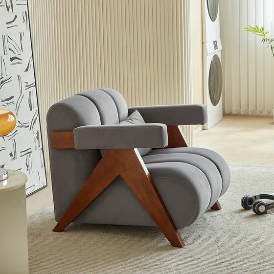Vintage Fauteuil: Eigentijdse Elegantie en Comfort 3 Kleuren – Textile, Wood (photo 2 of 5)