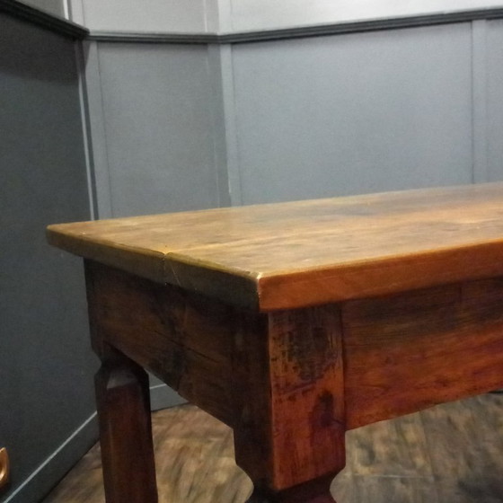 Dining table, Side table Antique French farmhouse table made of fruitwood (photo 5 of 16)