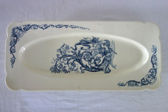 Image 1 of Grande piatto rinascimentale Terre de Fer Clairefontaine del XIX secolo