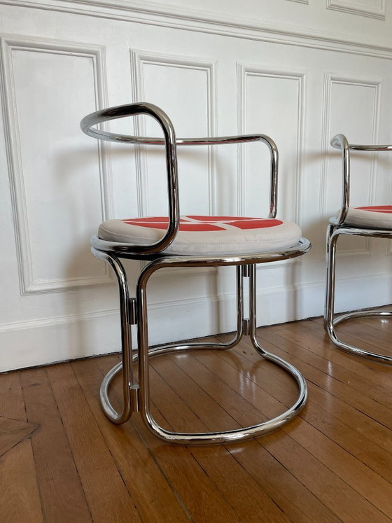 Image 1 of Gae Aulenti, pair of chrome steel armchairs