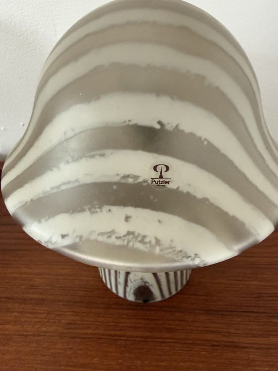 Image 1 of 2x vintage zebra mushroom table lamp, Peill & Putzler ‘70