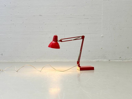 Image 1 of Vintage architect's table lamp in red, 1970s